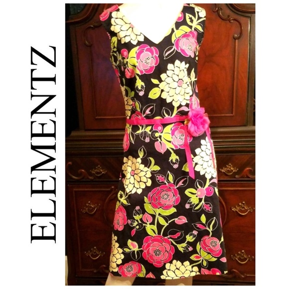 GUC Elementz Blooming Flowers Formal Sheath Dress - Picture 6 of 8